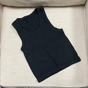 Black Ribbed Tank Top